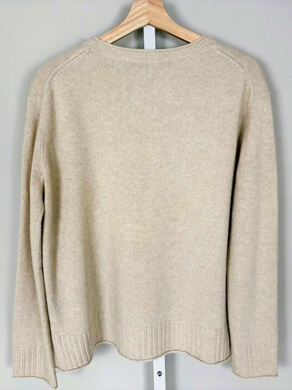 Jenni Kayne Everyday Sweater Small S Oatmeal Beige Wool Cashmere Crewneck - Picture 7 of 7